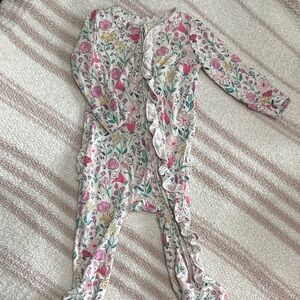 Floral Baby Onesie with Ruffles
